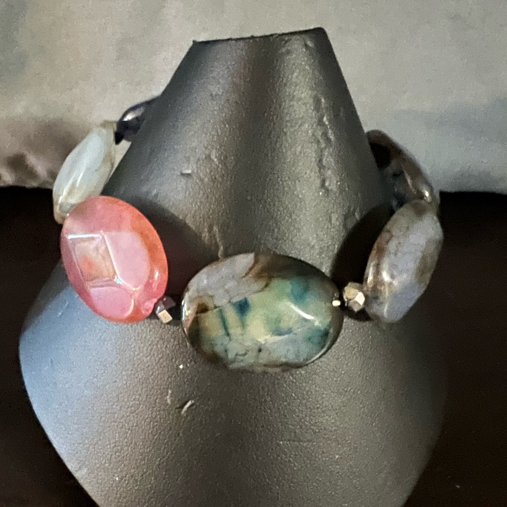 Handmade stretchy multicolored bracelet
